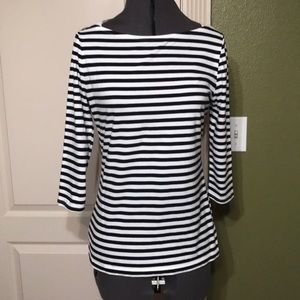 Striped boat neck top